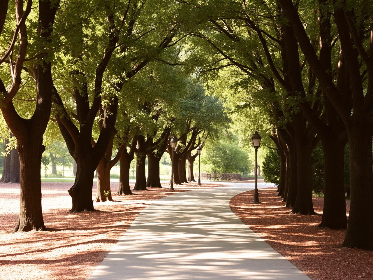 Parent and child walking a quiet pathway