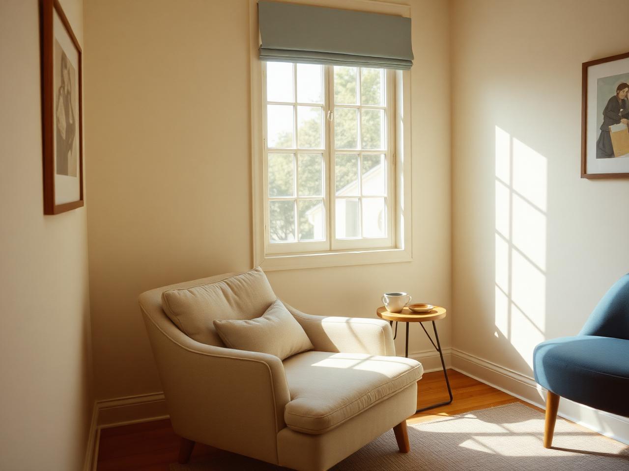 Quiet office with soft window light