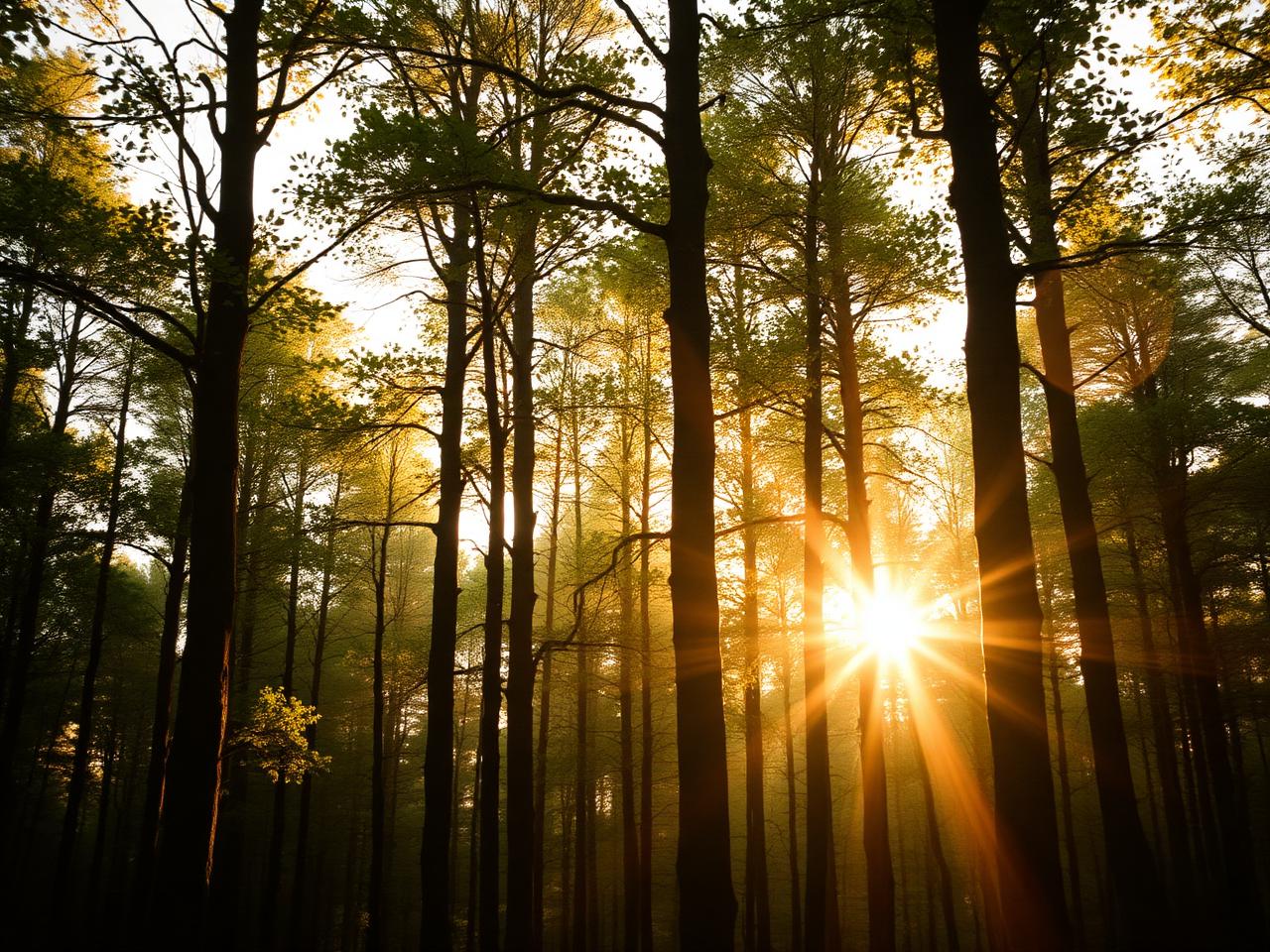 Soft light through trees